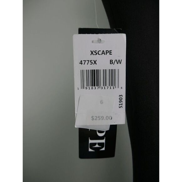 XSCAPE Embroidered Appliqué Scuba Crepe Cocktail Dress Size 6 - Picture 7 of 10